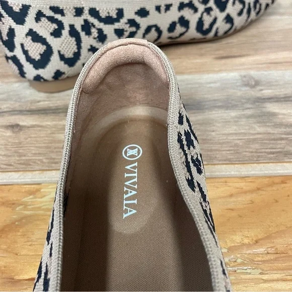 Vivaia Margot square toe V-cut ballet flats dark leopard women’s 9.5 - Picture 10 of 10